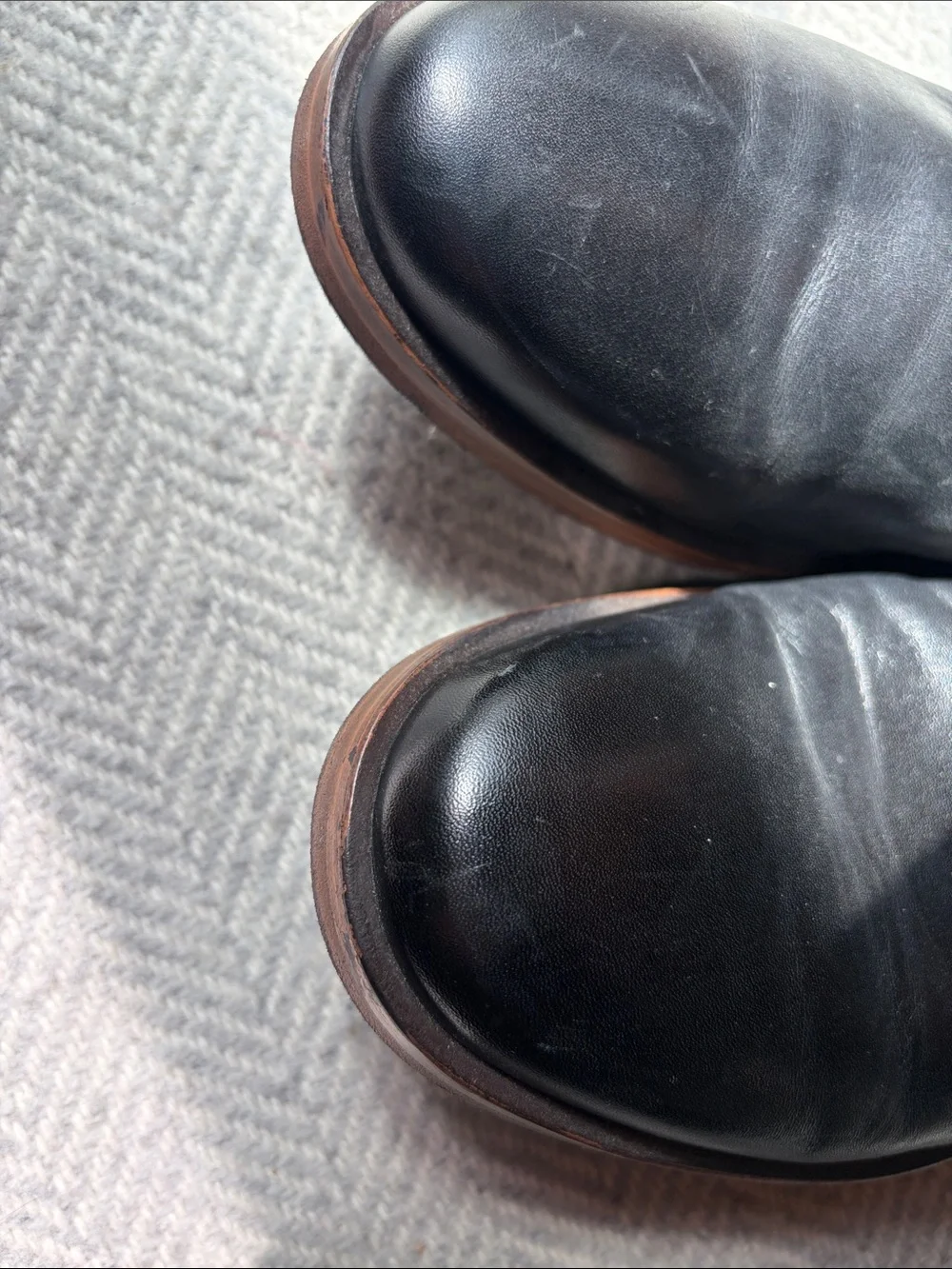 Men's Black Leather Chukka Boots with Stacked Brown Sole
